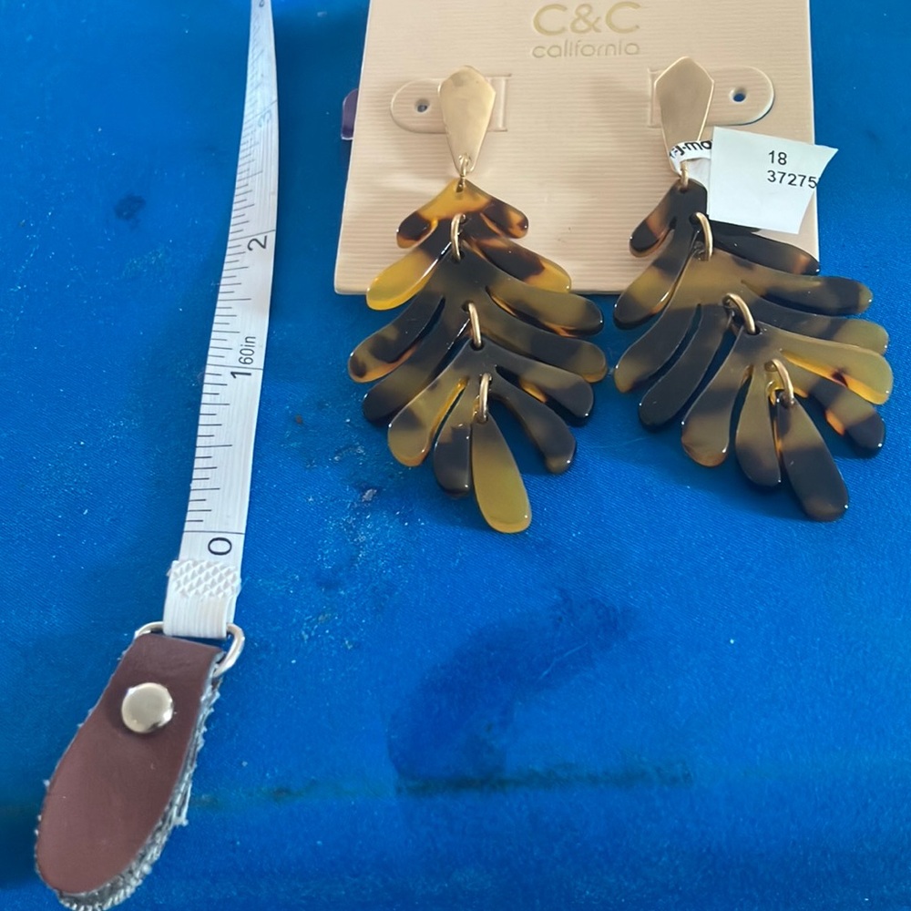 C&C California Gold and Brown Leaf Earrings